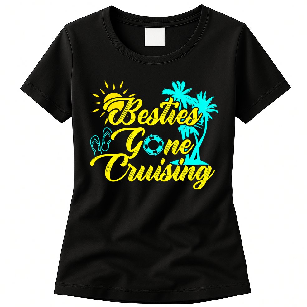 Besties Gone Cruise Matching Girl Trip Cruising Vacation Womens T-Shirt
