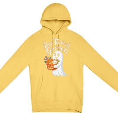 Bootanical Garden Cute Ghost Halloween Premium Pullover Hoodie