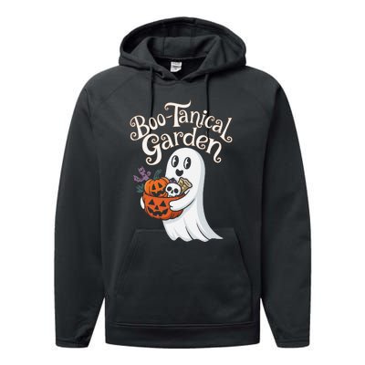 Bootanical Garden Cute Ghost Halloween Performance Fleece Hoodie