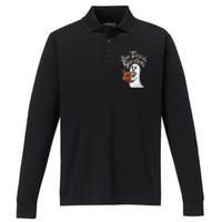 Bootanical Garden Cute Ghost Halloween Performance Long Sleeve Polo