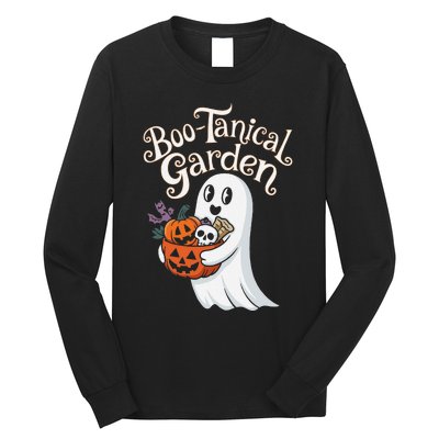 Bootanical Garden Cute Ghost Halloween Long Sleeve Shirt