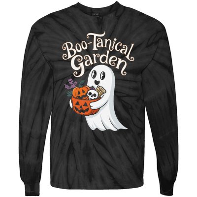 Bootanical Garden Cute Ghost Halloween Tie-Dye Long Sleeve Shirt