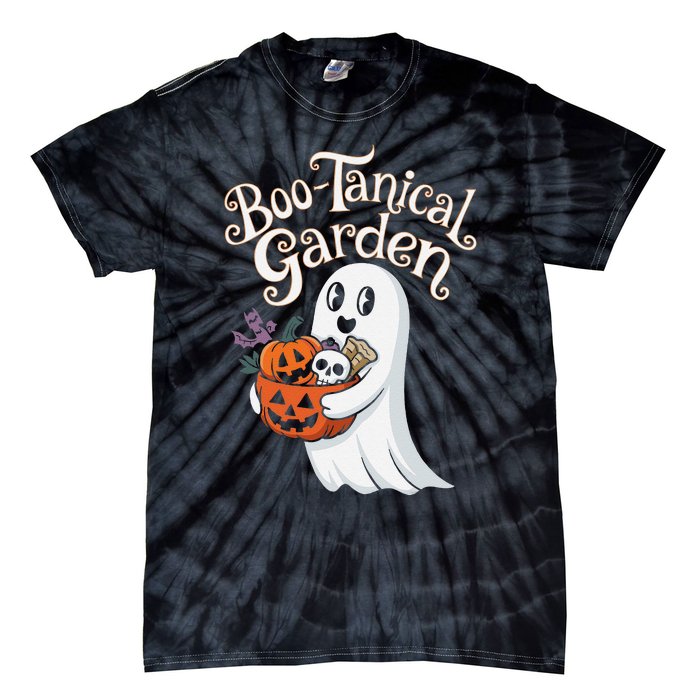 Bootanical Garden Cute Ghost Halloween Tie-Dye T-Shirt