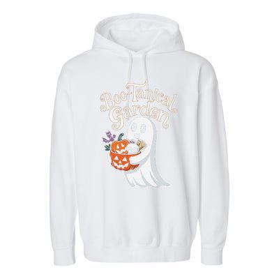 Bootanical Garden Cute Ghost Halloween Garment-Dyed Fleece Hoodie