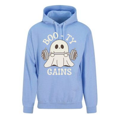 Booty Gains Cute Spooky Season Halloween Ghost Gym Unisex Surf Hoodie