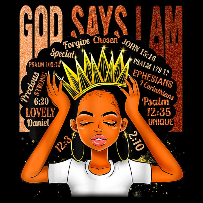 Black Girl Crown God Says I Am Black Melanin History Month Sweatshirt