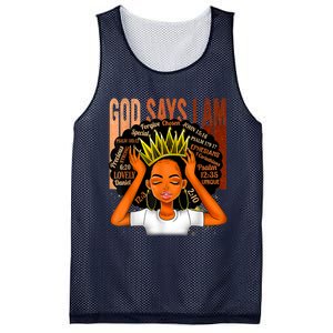 Black Girl Crown God Says I Am Black Melanin History Month Mesh Reversible Basketball Jersey Tank