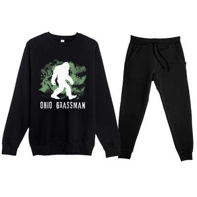 Bigfoot Grassman Cryptid Ohio Valley Park Sasquatch Premium Crewneck Sweatsuit Set