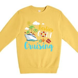 Besties Gone Cruise Matching Trip Cruising Vacation Cool Gift Premium Crewneck Sweatshirt