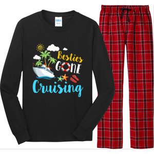 Besties Gone Cruise Matching Trip Cruising Vacation Cool Gift Long Sleeve Pajama Set