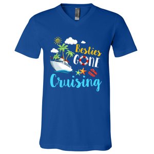 Besties Gone Cruise Matching Trip Cruising Vacation Cool Gift V-Neck T-Shirt