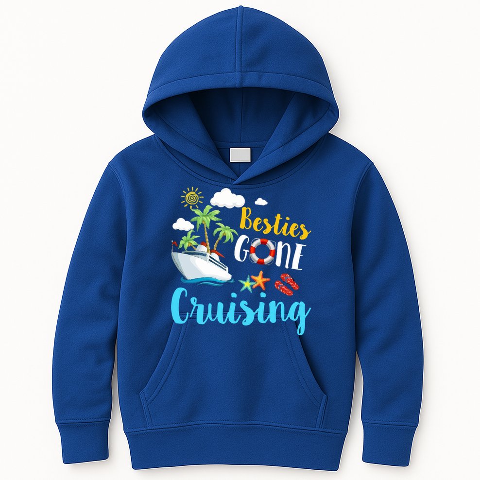 Besties Gone Cruise Matching Trip Cruising Vacation Cool Gift Kids Hoodie