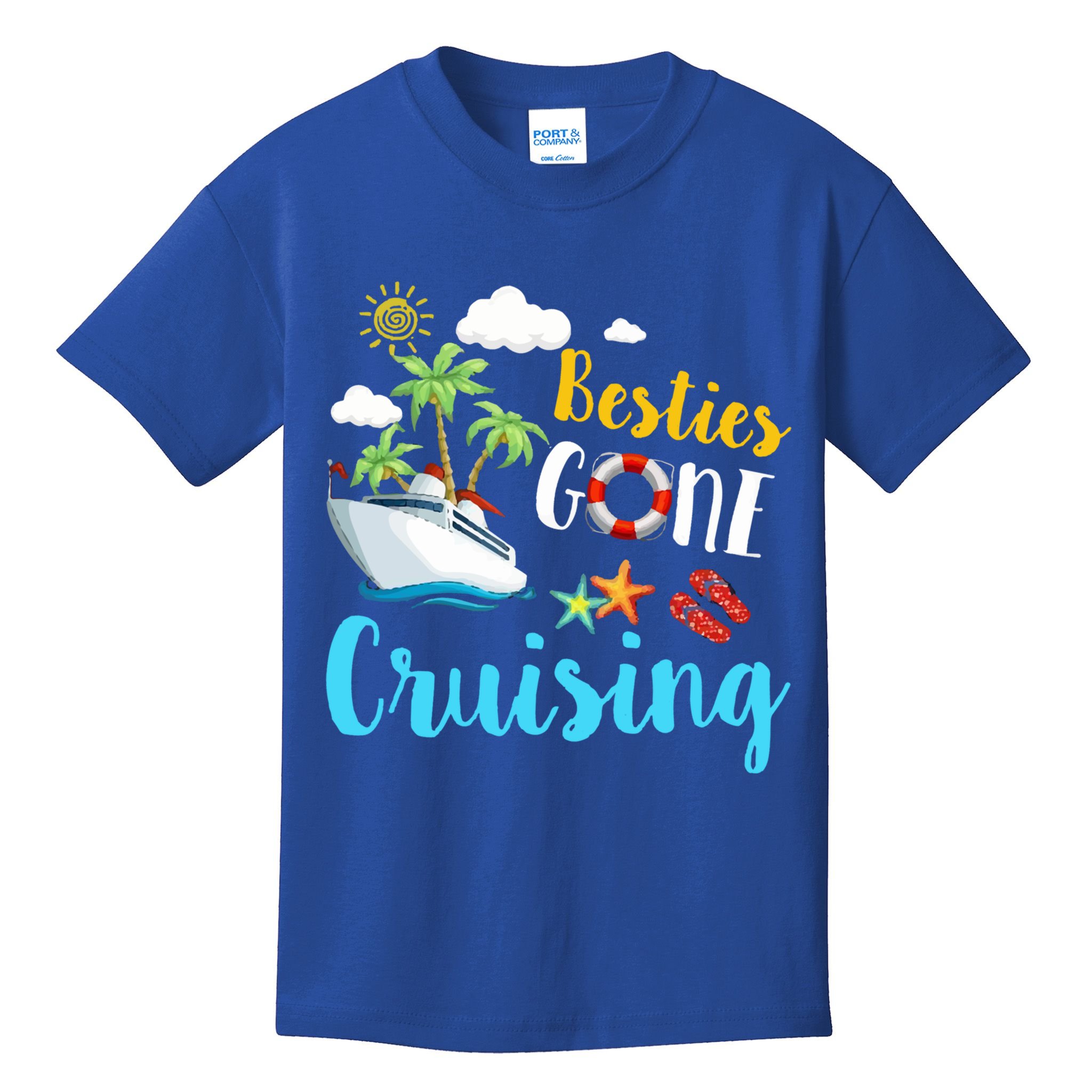 Besties Gone Cruise Matching Trip Cruising Vacation Cool Gift Kids T-Shirt