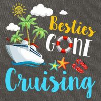 Besties Gone Cruise Matching Trip Cruising Vacation Cool Gift Cotton Canvas Backpack