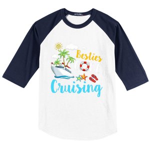 Besties Gone Cruise Matching Trip Cruising Vacation Cool Gift Baseball Sleeve Shirt