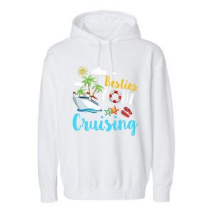 Besties Gone Cruise Matching Trip Cruising Vacation Cool Gift Garment-Dyed Fleece Hoodie