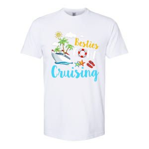 Besties Gone Cruise Matching Trip Cruising Vacation Cool Gift Softstyle CVC T-Shirt