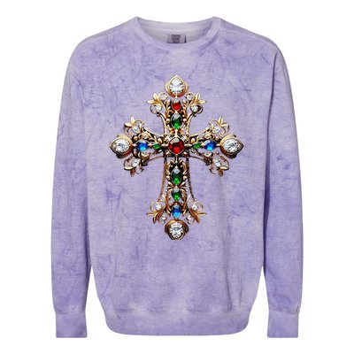 Baroque Gold Cross Colorblast Crewneck Sweatshirt