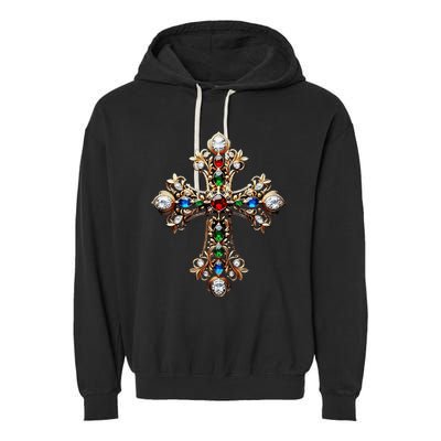 Baroque Gold Cross Garment-Dyed Fleece Hoodie