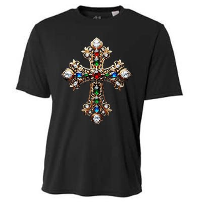 Baroque Gold Cross Cooling Performance Crew T-Shirt