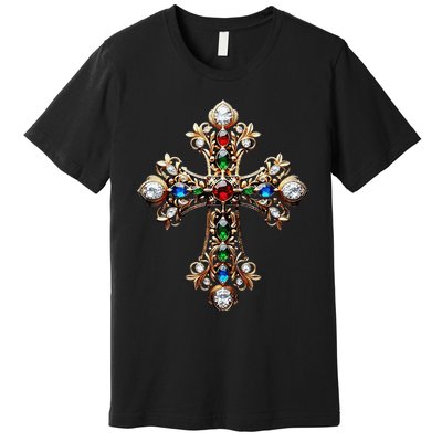 Baroque Gold Cross Premium T-Shirt