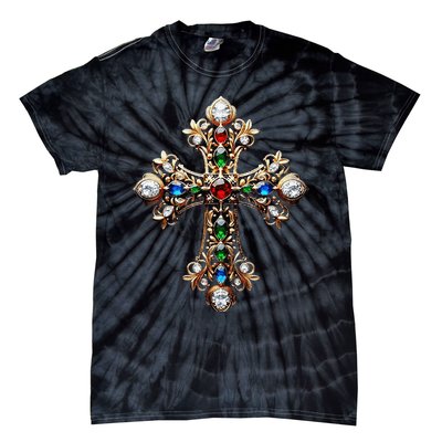 Baroque Gold Cross Tie-Dye T-Shirt