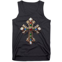 Baroque Gold Cross Tank Top