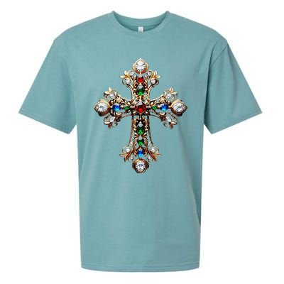 Baroque Gold Cross Sueded Cloud Jersey T-Shirt