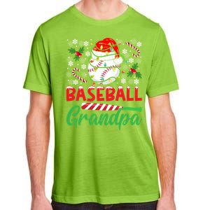 Baseball Grandpa Christmas Santa Hat Lights Snowflakes Xmas Gift Adult ChromaSoft Performance T-Shirt