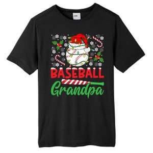 Baseball Grandpa Christmas Santa Hat Lights Snowflakes Xmas Gift Tall Fusion ChromaSoft Performance T-Shirt