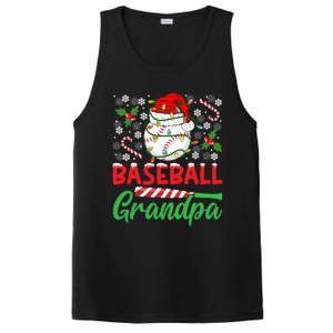 Baseball Grandpa Christmas Santa Hat Lights Snowflakes Xmas Gift PosiCharge Competitor Tank