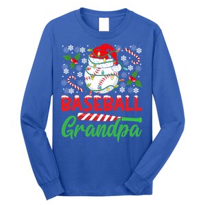 Baseball Grandpa Christmas Santa Hat Lights Snowflakes Xmas Gift Long Sleeve Shirt