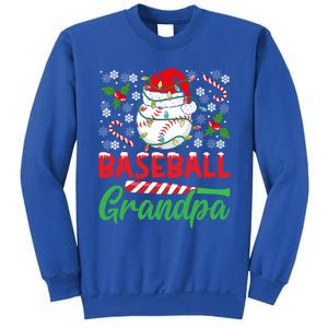 Baseball Grandpa Christmas Santa Hat Lights Snowflakes Xmas Gift Sweatshirt