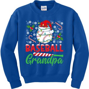 Baseball Grandpa Christmas Santa Hat Lights Snowflakes Xmas Gift Kids Sweatshirt