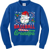 Baseball Grandpa Christmas Santa Hat Lights Snowflakes Xmas Gift Kids Sweatshirt