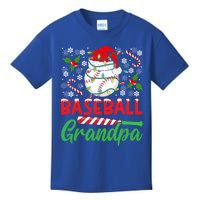 Baseball Grandpa Christmas Santa Hat Lights Snowflakes Xmas Gift Kids T-Shirt