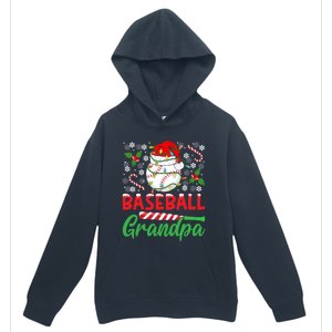 Baseball Grandpa Christmas Santa Hat Lights Snowflakes Xmas Gift Urban Pullover Hoodie