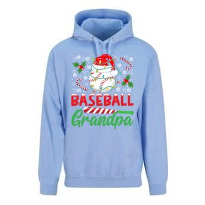 Baseball Grandpa Christmas Santa Hat Lights Snowflakes Xmas Gift Unisex Surf Hoodie