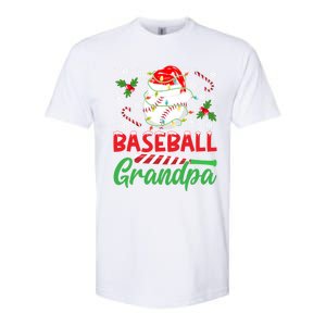 Baseball Grandpa Christmas Santa Hat Lights Snowflakes Xmas Gift Softstyle CVC T-Shirt