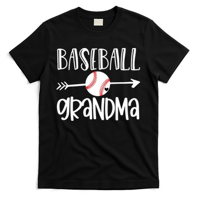 Baseball Grandma Cute From Grandson Player Arrow Heart Game T-Shirt