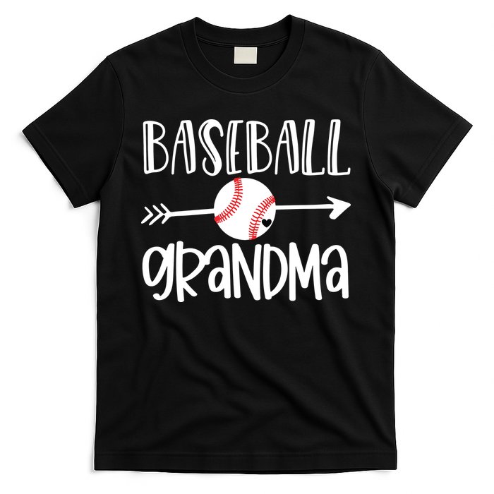 Baseball Grandma Cute From Grandson Player Arrow Heart Game T-Shirt