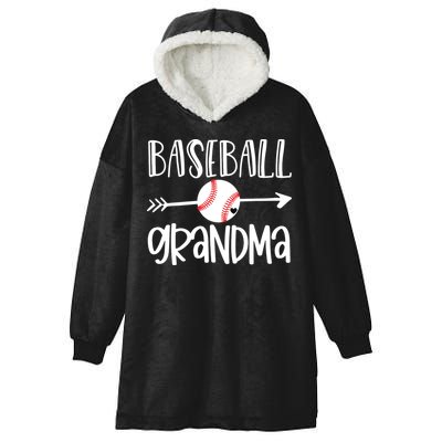 Baseball Grandma Cute From Grandson Player Arrow Heart Game Hooded Wearable Blanket