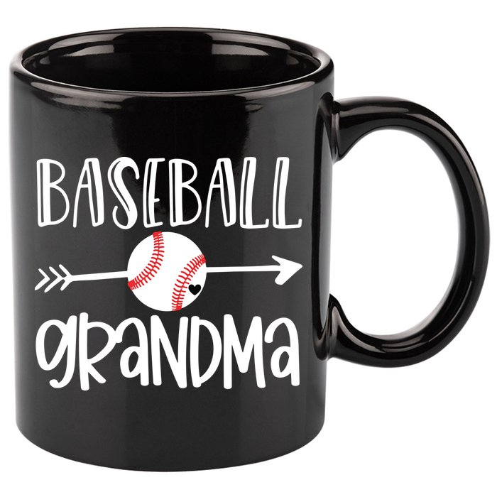 Baseball Grandma Cute From Grandson Player Arrow Heart Game 11oz C Handle Ceramic Mug