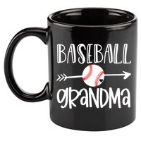 Baseball Grandma Cute From Grandson Player Arrow Heart Game 11oz C Handle Ceramic Mug