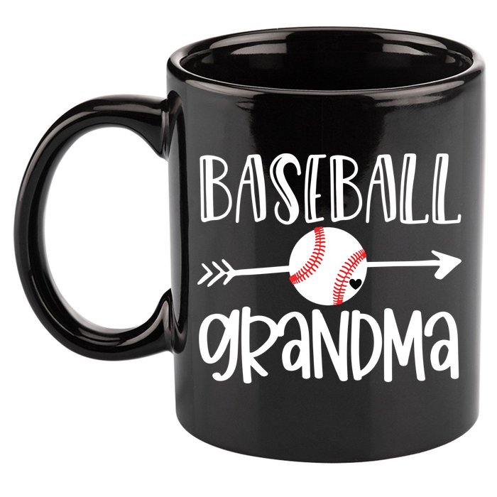 Baseball Grandma Cute From Grandson Player Arrow Heart Game 11oz C Handle Ceramic Mug