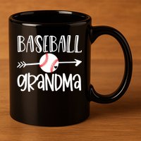 Baseball Grandma Cute From Grandson Player Arrow Heart Game 11oz C Handle Ceramic Mug