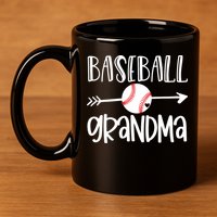Baseball Grandma Cute From Grandson Player Arrow Heart Game 11oz C Handle Ceramic Mug