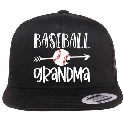 Baseball Grandma Cute From Grandson Player Arrow Heart Game Flatbill Hat