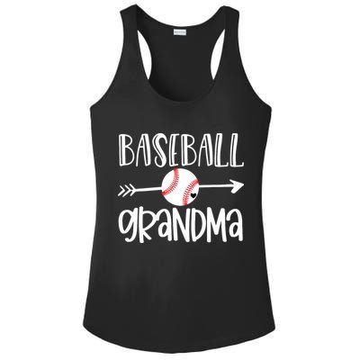 Baseball Grandma Cute From Grandson Player Arrow Heart Game Ladies PosiCharge Competitor Racerback Tank