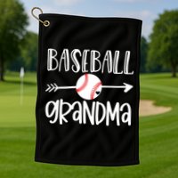 Baseball Grandma Cute From Grandson Player Arrow Heart Game Golf Towel